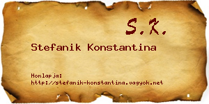 Stefanik Konstantina névjegykártya